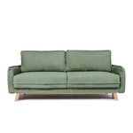 Jasnozielona sztruksowa rozkładana sofa 218 cm Tori – Bonami Selection