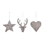 Zestaw 3 dekoracji wiszących Côté Table Christmas Ecorce