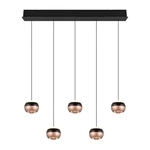 Lampa wisząca LED w czarno-miedzianym kolorze z metalowym kloszem Orbit – Trio Select