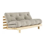 Beżowa lniana rozkładana sofa 160 cm Roots – Karup Design
