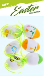 Vajíčka plast 6cm/6ks potisk 623