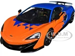 2019 McLaren 600LT Blue Metallic and Orange "Formula One Team Tribute" Livery 1/18 Diecast Model Car by Solido