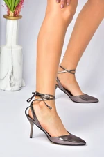 Fox Shoes Women's Platinum Pointed Toe Ankle-Heeled Shoes