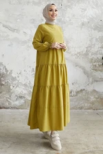 InStyle One Layer Detail Loose Dress - Oil Green