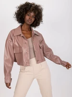 Dusty pink transition jacket made of imitation Dorine leather