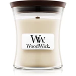 Woodwick Linen vonná svíčka s dřevěným knotem 85 g