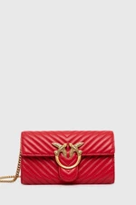 Kožená kabelka Pinko červená farba, 100062.A0GK
