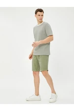 Koton Basic Bermuda Shorts with Lace-Up Waist with Pocket Detail.