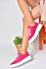 Fox Shoes P602045002 Fuchsia/White Suede Women's Sports Shoes Sneakers
