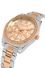 Polo Air Luxury Stone Detailed Women's Wristwatch Copper Silver Color