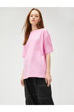 Koton Oversized T-Shirt Printed Crew Neck Short Sleeve Cotton