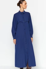 Trendyol Navy Blue Belted Woven Shirt Dress
