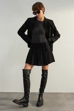 Trendyol Black Limited Edition High Quality Pleated Mini Woven Skirt