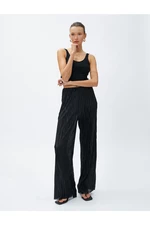 Koton Pleated Trousers Straight Leg Elastic Waist