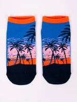 Yoclub Unisex's Ankle Cotton Socks Patterns Colors SK-86/UNI/06 Navy Blue