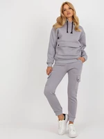 Grey women's tracksuit with sweatshirt