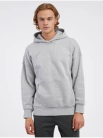 Light grey men's brindle basic hoodie ONLY & SONS Dan - Men