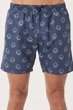 AC&Co / Altınyıldız Classics Men's Navy Blue-Beige Standard Fit Casual Patterned Swimwear Marine Shorts.