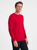 Ombre Classic men's sweater with round neckline - red