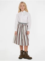 Krémová holčičí pruhovaná midi sukně Tommy Hilfiger - Holky