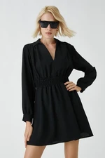 Koton Women's Shirt Collar Mini Dress