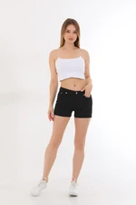 BİKELİFE Mini High Waist Lycra Stretchy Cotton Shorts & Bermuda