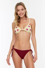 Trendyol Claret Red Low Waist Bikini Bottoms With Tie Details