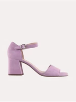 Světle fialové dámské kožené sandály na podpatku Högl Beatrice - Dámské