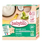 Babybio Svačinka s kokosovým mlékem kiwi a banán 4x85 g