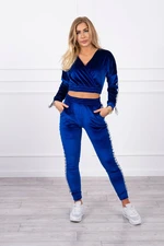 Velour set with Queen mauve-blue lettering