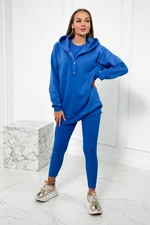 Set of sweatshirt, top and leggings 3 in 1 violet blue