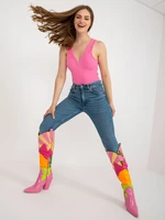 Pink ribbed cotton basepoints