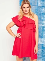 Cocomore Boutqe formal dress with carmen neckline red