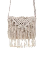 Light beige handbag with fringe