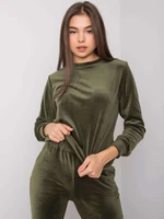 RUE PARIS Light khaki velour set