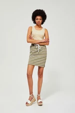 Cotton striped skirt - olive