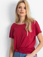 Burgundy back neckline t-shirt