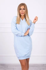 Cyan dress with hood