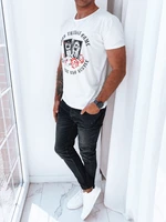White men's T-shirt with Dstreet print