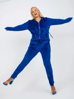 Large cobalt velour set with Michell trousers