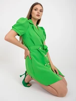Light green elegant cocktail dress with short sleeves