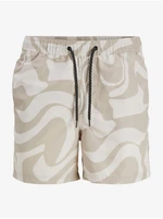 Beige Mens Patterned Swimwear Jack & Jones Fiji - Men