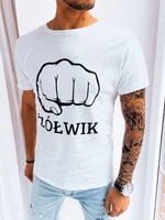 White men's T-shirt with Dstreet print
