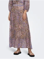 Brown-blue womens patterned maxi skirt ONLY Phoenix - Women