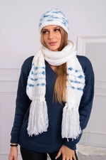 Women's set with scarf Anika K304 ecru+jeans