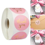 Hot Foil Gold Pink & White Styles Thank you DIY Multifunction Bronzing Gift Label Seal Baking Sticker