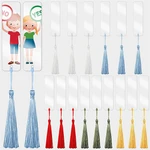 15pcs Blank Bookmark Acrylic Blank Bookmarks With Tassels Diy Unfinished Bookmarkers Colorful Crafts Decors Ornaments Tags Gift