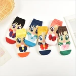 New Original Design Cute Kawaii Playful Cat Sailor Moon Breathable Funny Cotton Socks High Quality Socks