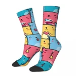 Funny Crazy Sock for Men Colorful Cats Hip Hop Vintage Cat Happy Quality Pattern Printed Boys Crew Sock Seamless Gift