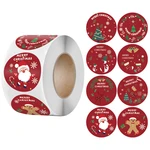 100-500Pcs Merry Christmas Stickers Christmas Theme Seal Labels Stickers For DIY Gift Baking Package Envelope Stationery Decor